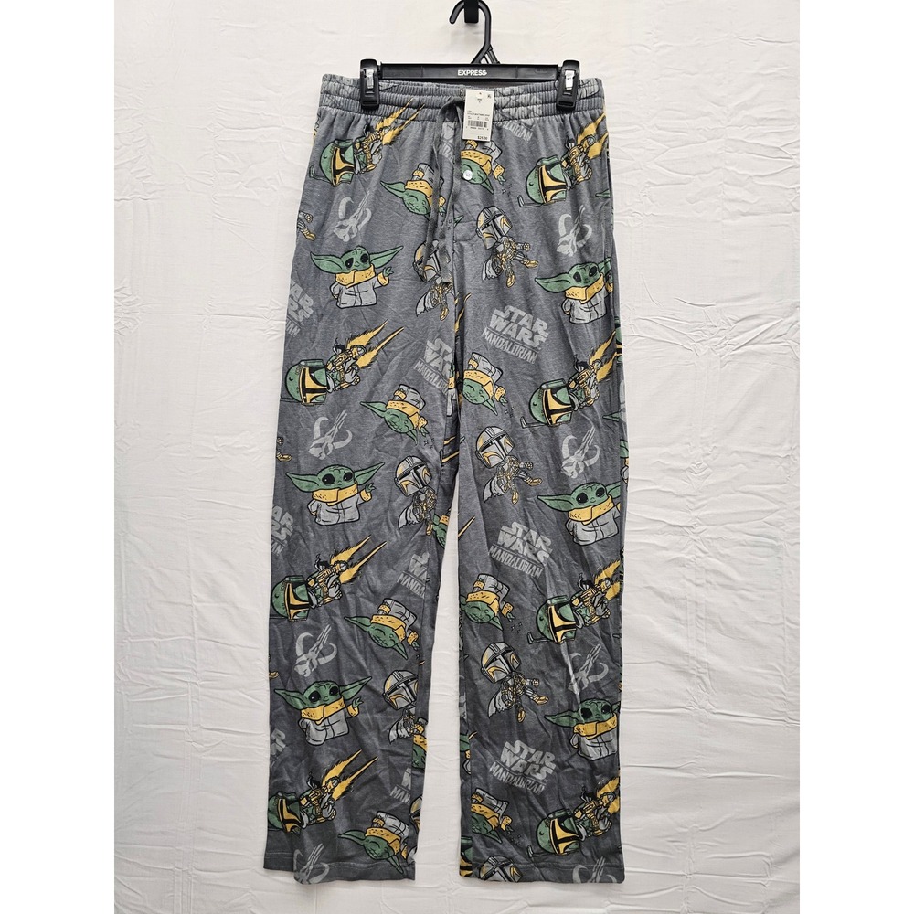 Star Wars Mens Mandalorian Pajama Pants Gray Cotton Blend Casual Size Small
